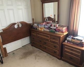 Dresser, nightstand and queen headboard