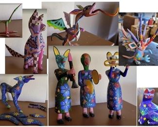Alberjie painted wood carvings from the Oaxacan area of Mexico.