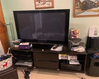 Panasonic 1080p Plasma HDTV , Entertainment Center, Various Electronics