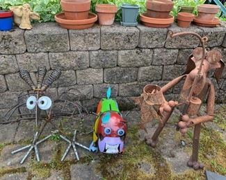 Vintage Yard Art, Pots