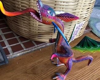 Alberjie painted wood carving from the Oaxacan area of Mexico.