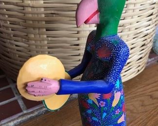 Alberjie painted wood carving from the Oaxacan area of Mexico.
