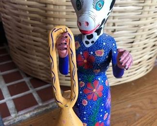 Alberjie painted wood carving from the Oaxacan area of Mexico.