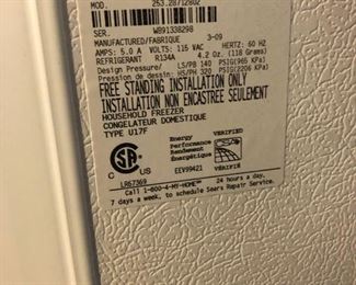 Kenmore Elite Energy Star Model #25328712802 Freezer