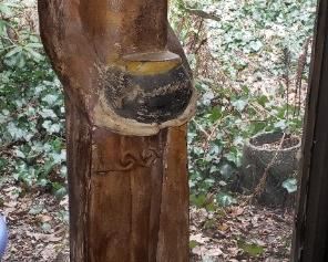 POLYCHROME EASTERN CARVED FIGURE