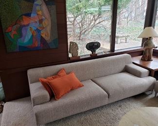 ONE OF TWO DELLAROBIA SOFAS