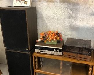 Mid century stereo and record player 