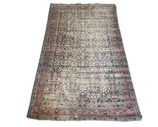 4 x 7 Hand Knotted Navy Blue Oriental Rug