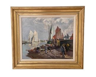 Pierre Lelong, Brittany Coast, Oil on Canvas board