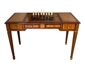 Leather Top Game Table