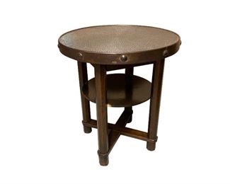 Round Metal Top Side Table
