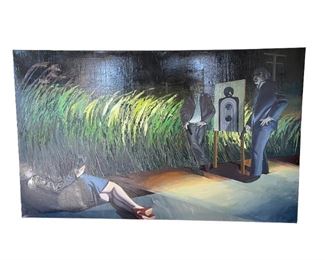 Gun Play at Night, J. Austin Park, Signed Lower Left