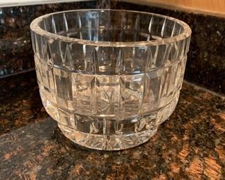 $25 - Crystal bowl with "Dresden" etched signature; 4 1/2 in. H x 6 in. diameter