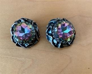 $40 - Pair of Shiaparelli clip on earrings; Jewelry #24; approx. 1 in diameter