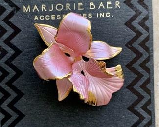 $20 - Enameled orchid pin; Jewelry #32; approx 2"