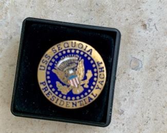 $20 - USS Sequoia Presidential Yacht lapel pin; Jewelry #33; approx 1/2"
