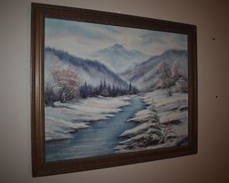 Original Oil Painting of Winter Scene more detail to follow