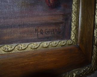 Antique Oil Painting - French 19th Century Framed Oil on Canvas Still-Life Painting Depicting Fruits. This French oil on canvas still-life 19th century painting, set inside an elegant carved frame, will enliven any wall beautifully, perhaps hung above a commode, credenza or console table. (Signed) Artist and Measurements to follow