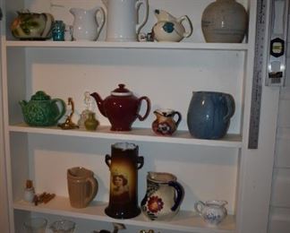 Shelves of Porcelain Collectibles and more!