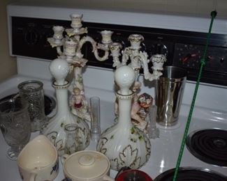  A Pair of and Hand Painted  Dresser Bottles with Stoppers  Art Nouveau Period bottles, A Gorgeous Pair!