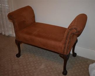 Antique "End of the Bed" Bench with beautifully carved New York style Ball and Claw Feet