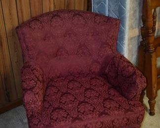 Vintage Overstuffed Brocade Chair