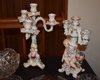 Antique Porcelain Candelabra's 