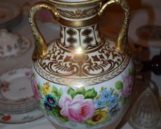 Gorgeous Handpainted NIppon double handled Vase