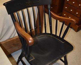 Beautiful Windsor Chair by  Nichols and Stone Co ( the Home of Windsor Chairs since 1857), Gardner, Massachusetts. Signed by Tag and also imprinted into the wood. * Independence Hall Imprinted on Chair Back