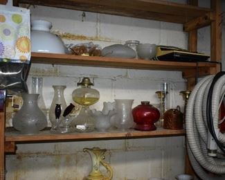 Vintage and Antique Lamp Globes and Oil Lamp