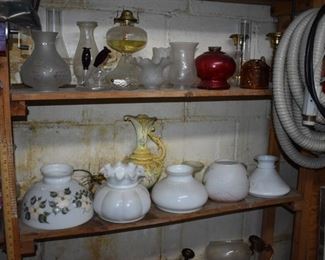 Vintage and Antique Lamp Globes and Oil Lamp