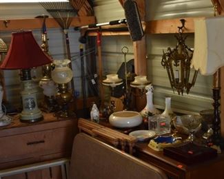Vintage and Antique Table Lamps, Collectibles and even Yard Care Implements