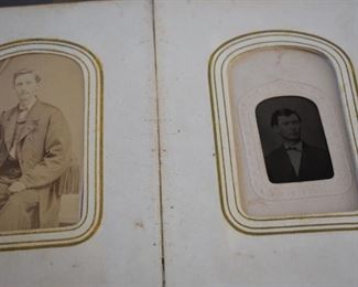 Antique Photo Album with lots of Antique Photographs and Tintypes
