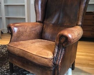 Leather Wing Back Chair
