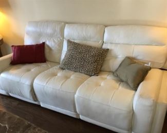 Reclining sofa with pillows on it - decorative pillows range in price from $3-8.00