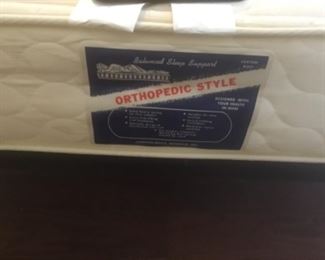 Queen orthopedic style inner spring mattress with platform stand - $150.00