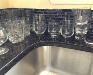 Miscellaneous glasses - sets & singles - priced $1.00 each to $12.00 - various