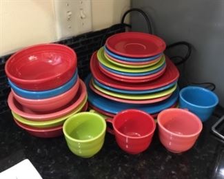 Set of multi color Fiesta dishes - 26 total - $30.00