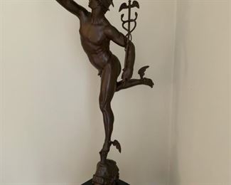 Bronze reproduction of The Flying Mercury by Giovanni da Bologna
