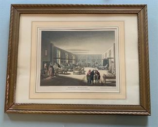Early 19th century hand colored engraving of a London Hospital
