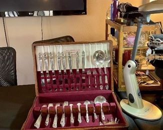 Large Sterling silver flatware set
