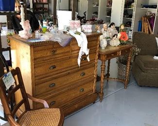 Pine chest - loads of dolls, gorgeous furniture form the 1900's English