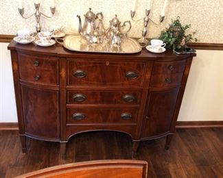 Antique Mahogany Butler's Desk / Server - closed