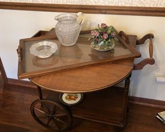 Vintage Tea Cart, with drawer, drop leaves, and butler's tray