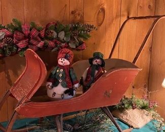 Antique Sleigh / Cutter, Child Size, c1890, ALL ORIGINAL with painted design