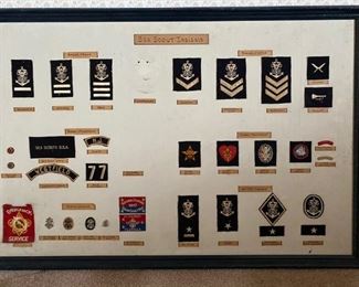 Sea Scouts (Boy Scouts of America) Badge Collection, Mounted on Board and sold as one collection.  Will not separate.