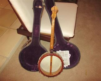 Pam banjo and case back