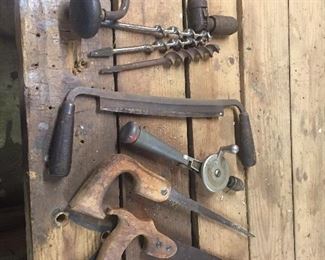 Vintage drill, saws and planer