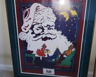 Twas the Night Before Christmas Keith Gold framed art signed poster