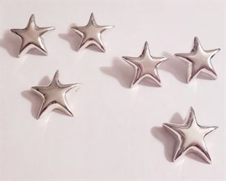 Vintage Tiffany & Co. .925 silver puffy star clip on earrings and brooch- 2 sets